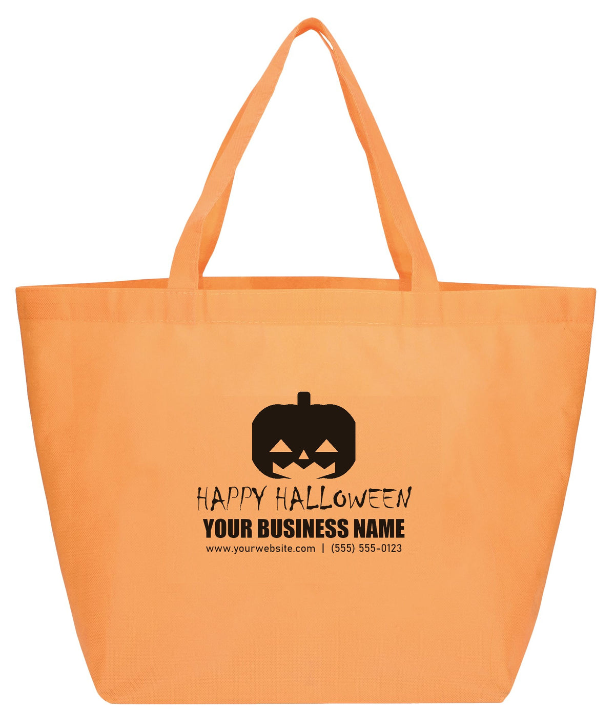 Custom YaYa Budget Non-Woven Shopper Tote - Halloween giveaway sample design, Orange
