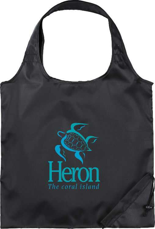 Custom Bungalow Foldaway Shopper Tote - decorated SM-7403BK