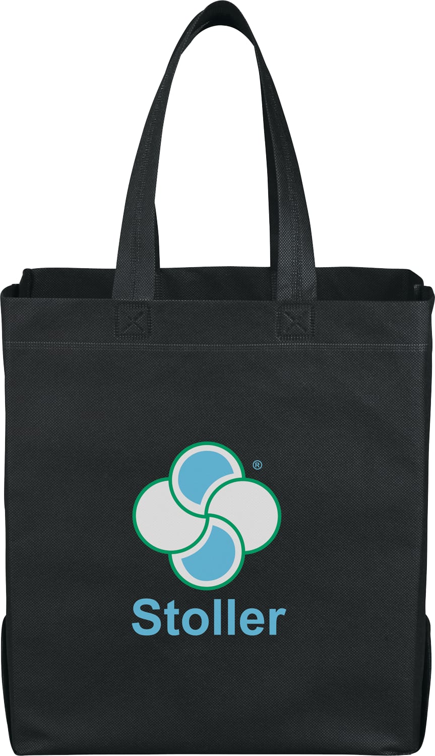 Custom Liberty Heat Seal Non-Woven Grocery Tote - decorated SM-7411BK