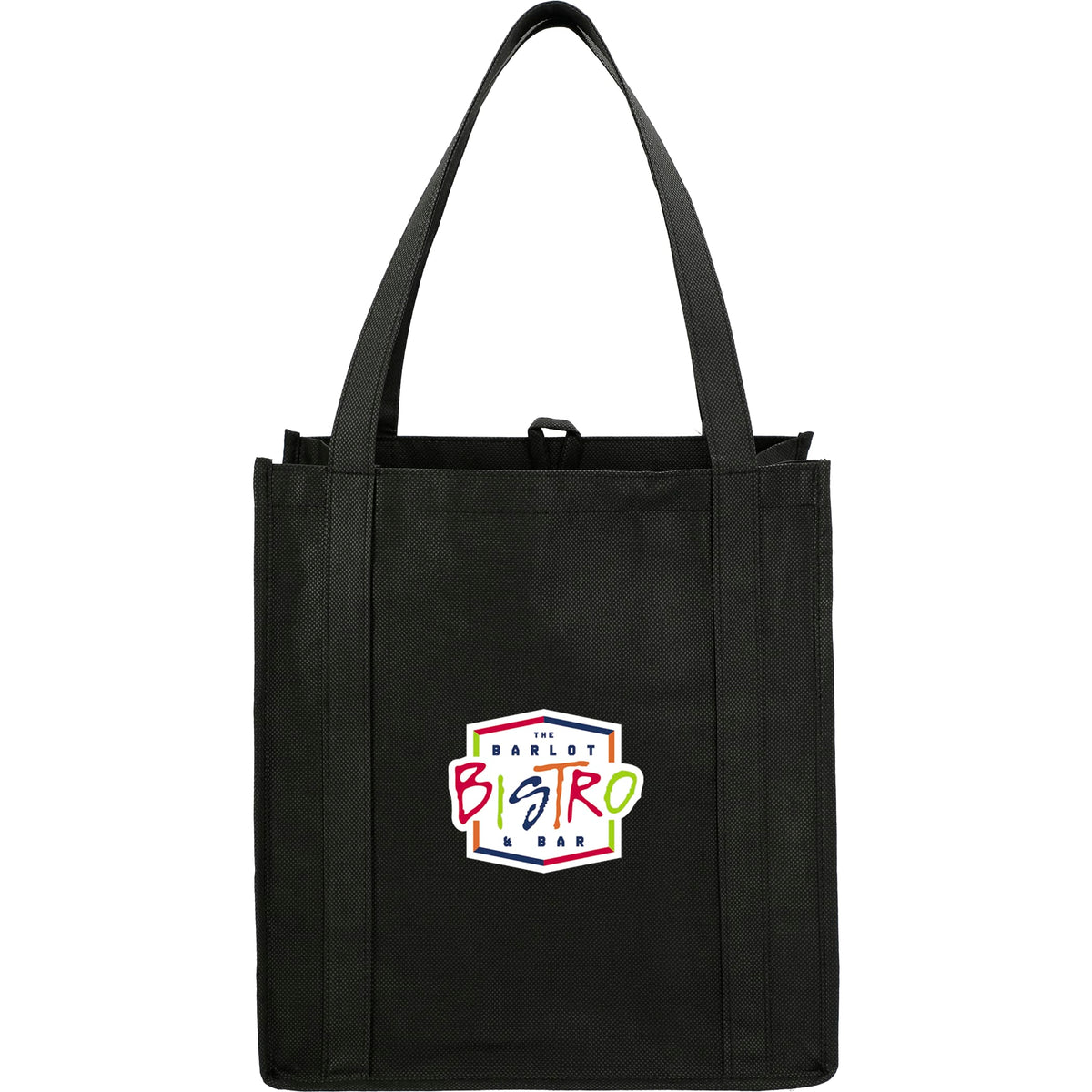Custom Little Juno Non-Woven Grocery Tote - decorated SM-7412BK
