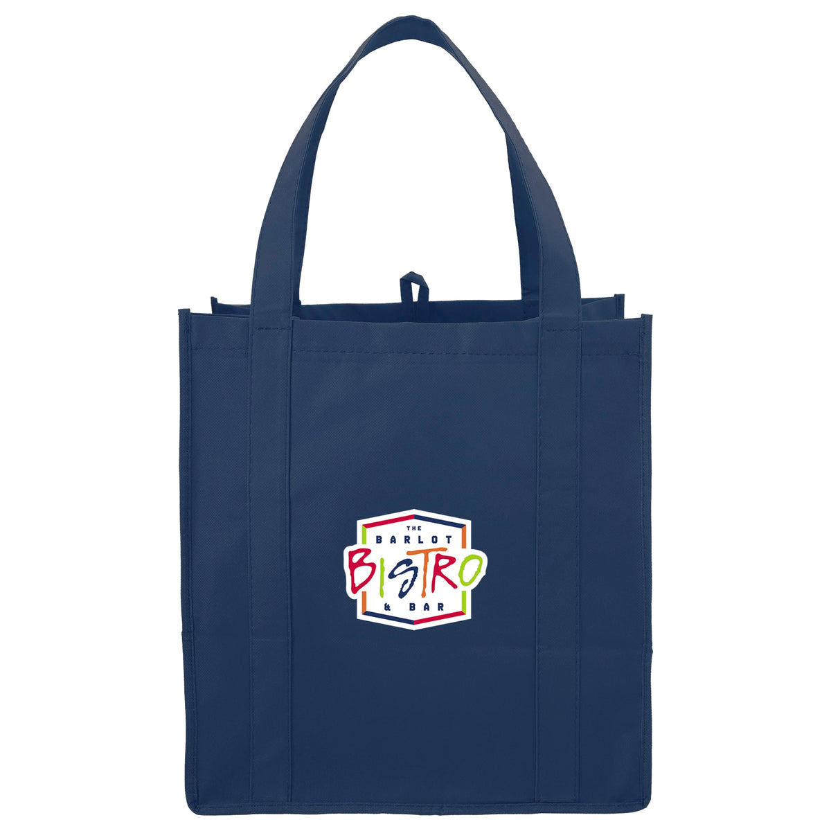 Custom Little Juno Non-Woven Grocery Tote - decorated SM-7412NBL