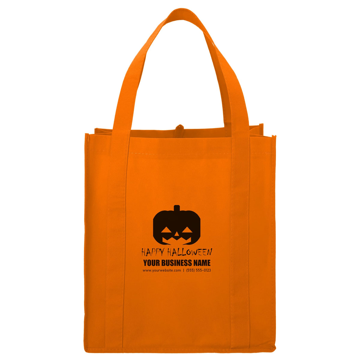 Custom Little Juno Non-Woven Grocery Tote - Halloween giveaway sample design, Orange