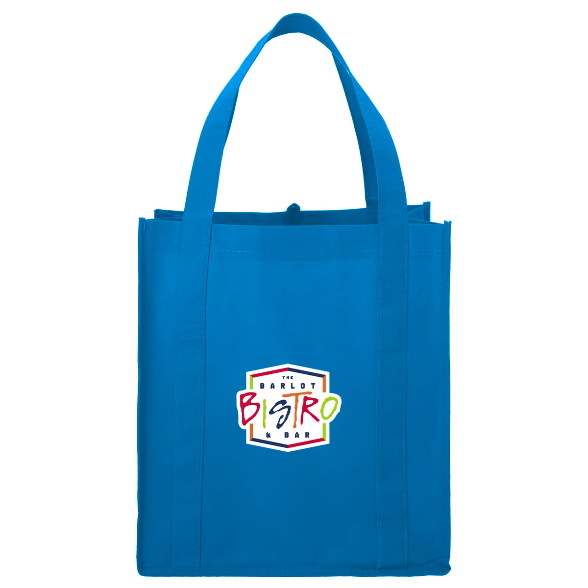 Custom Little Juno Non-Woven Grocery Tote - decorated SM-7412PBL
