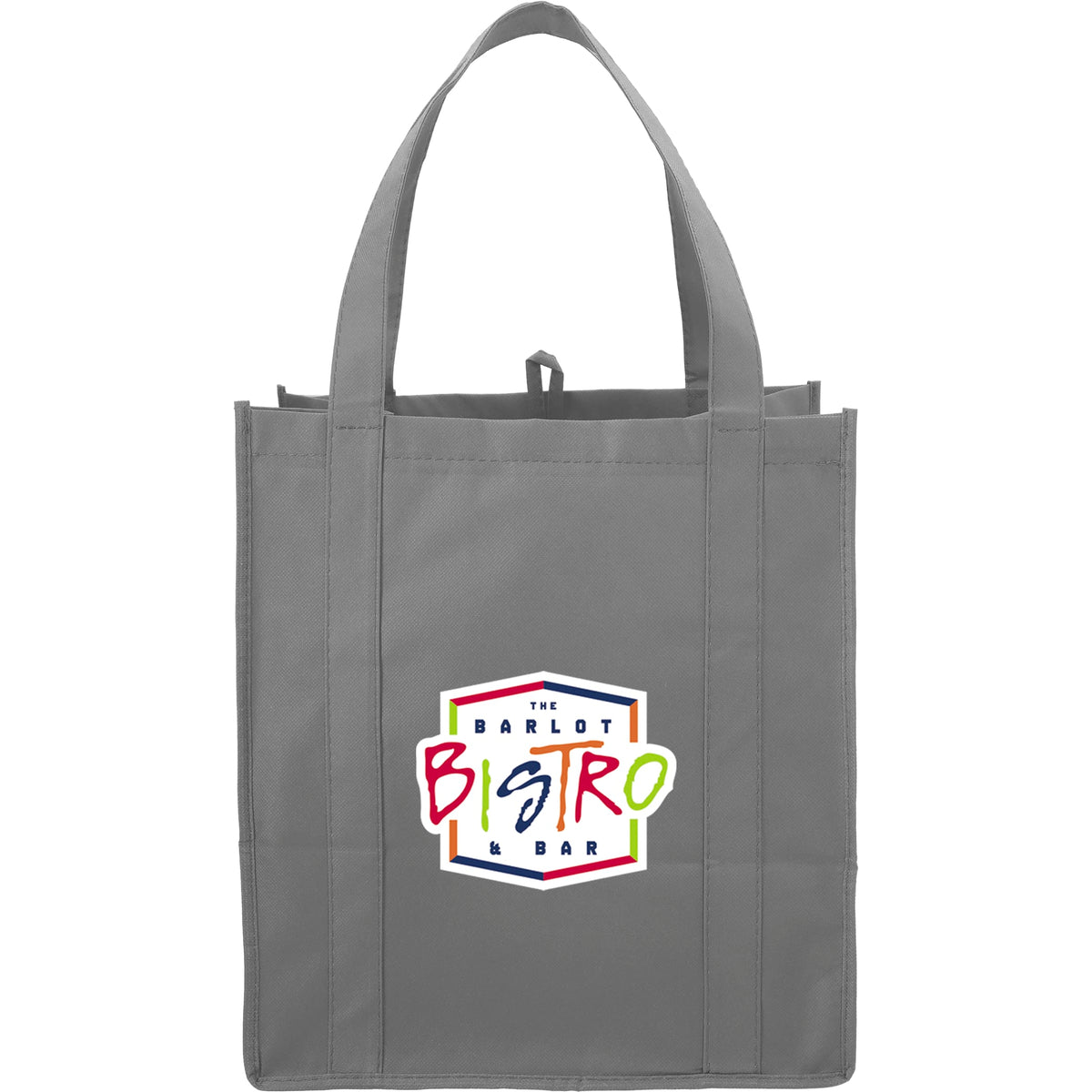 Custom Hercules Non-Woven Grocery Tote - decorated SM-7427GY