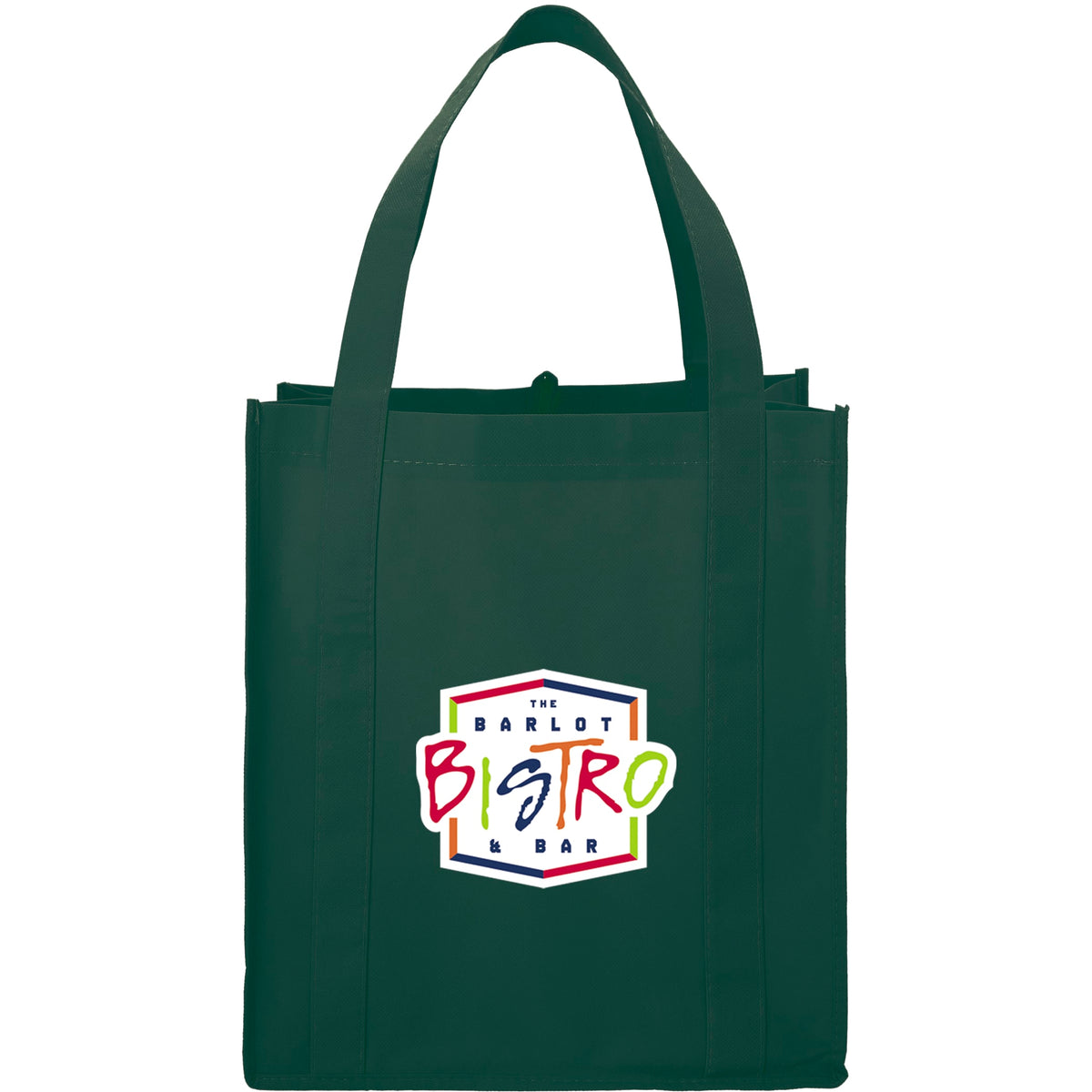 Custom Hercules Non-Woven Grocery Tote - decorated SM-7427HGR