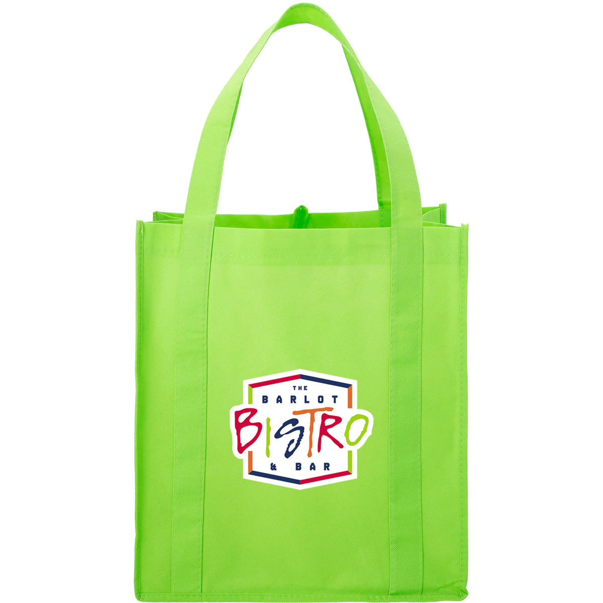 Custom Hercules Non-Woven Grocery Tote - decorated SM-7427LGR