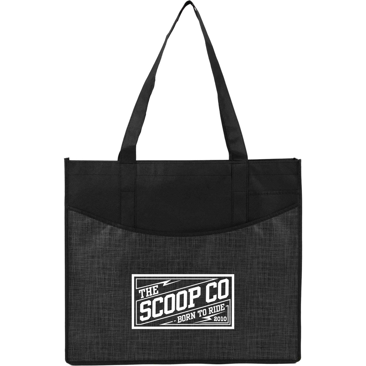 Custom Brooke Recycled Non-Woven Convention Tote - decorated SM-7473BK