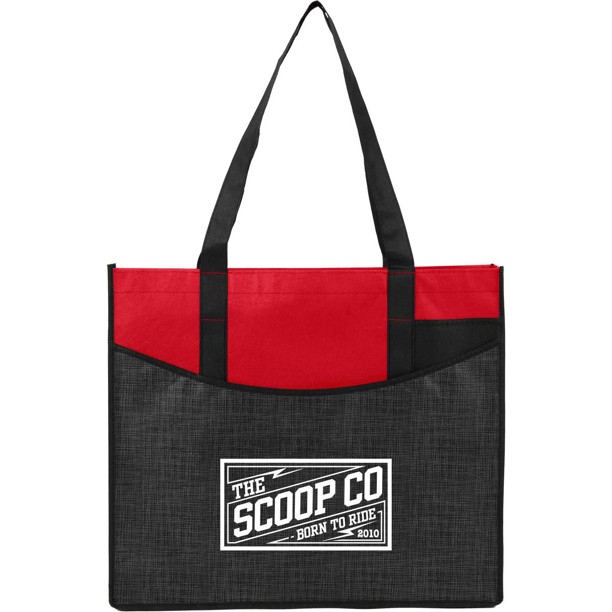 Custom Brooke Recycled Non-Woven Convention Tote - decorated SM-7473RD