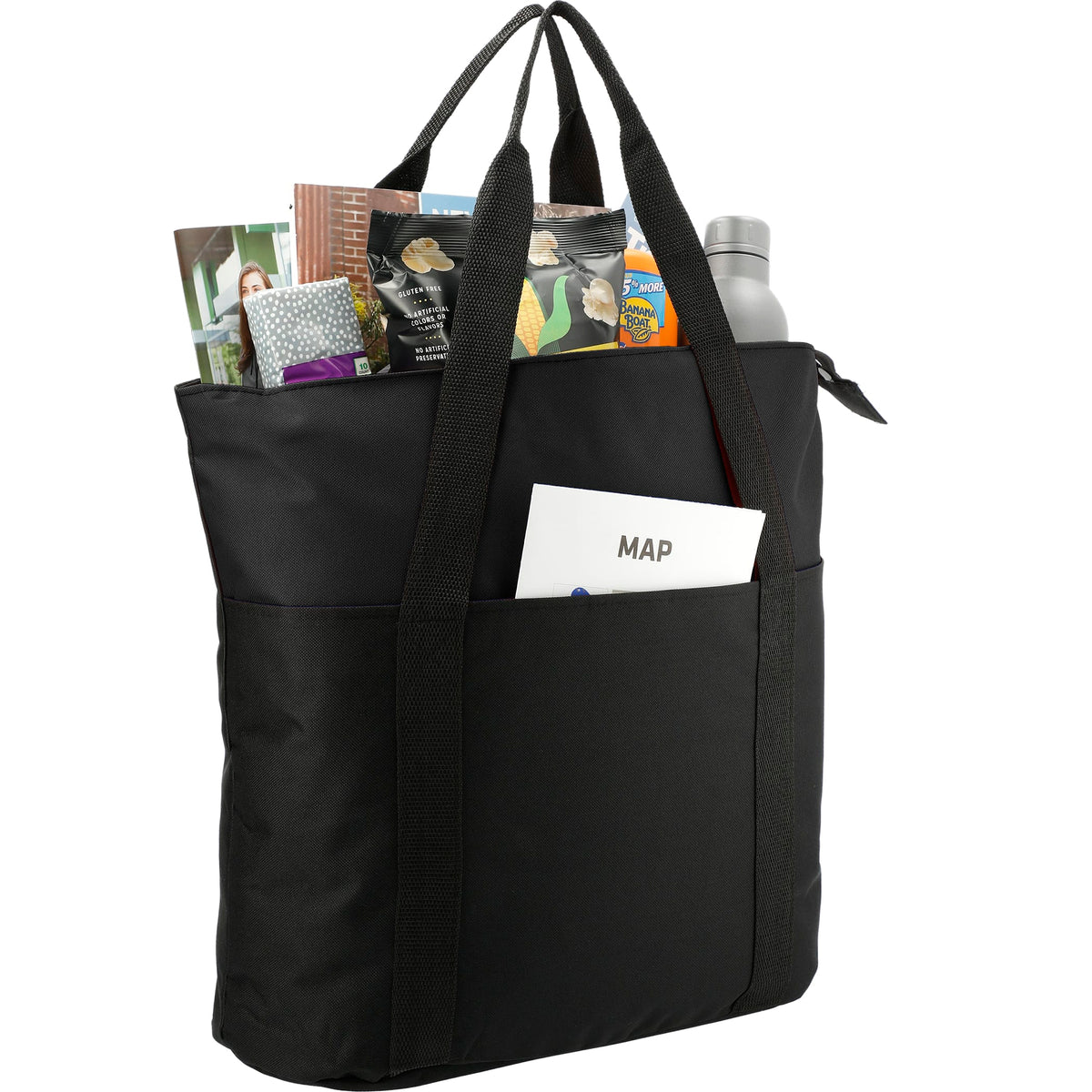 Custom Heavy Duty Zippered Convention Tote - angle