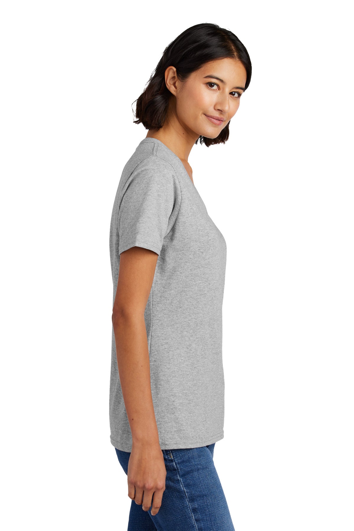 Ash Port & Co Women's Core Cotton V-Neck Tee. LPC54V plain