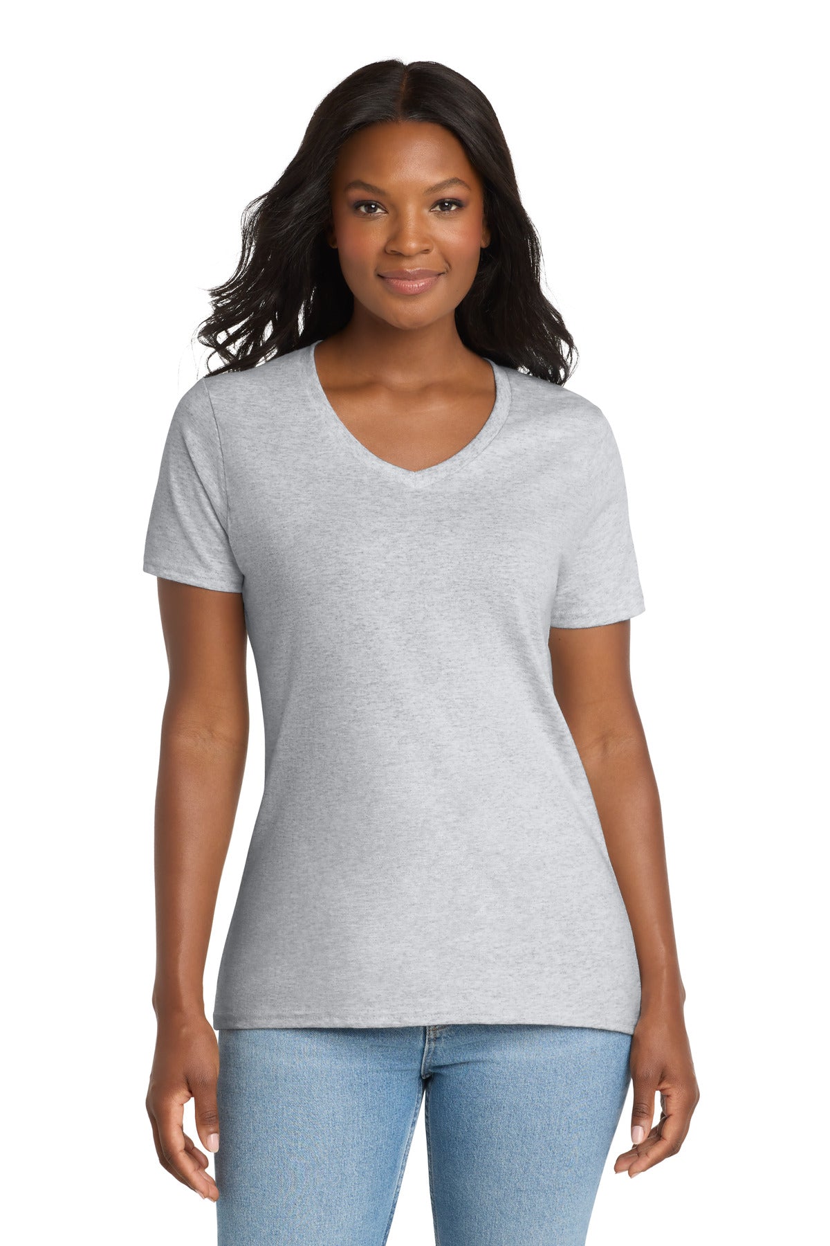 Ash Port & Co Women's Core Cotton V-Neck Tee. LPC54V plain