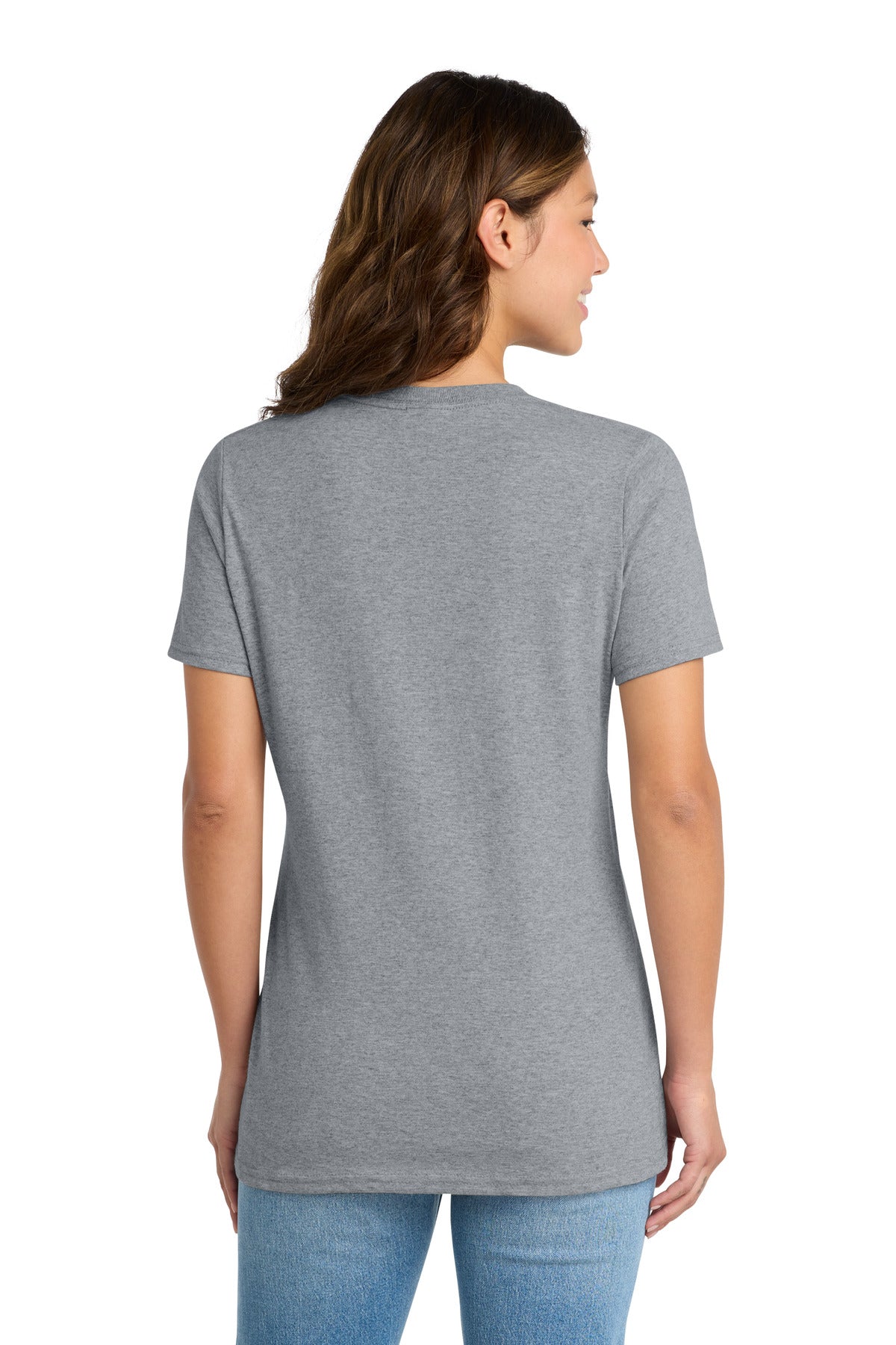 Athl Heather Port & Co Women's Core Cotton Tee. LPC54 plain