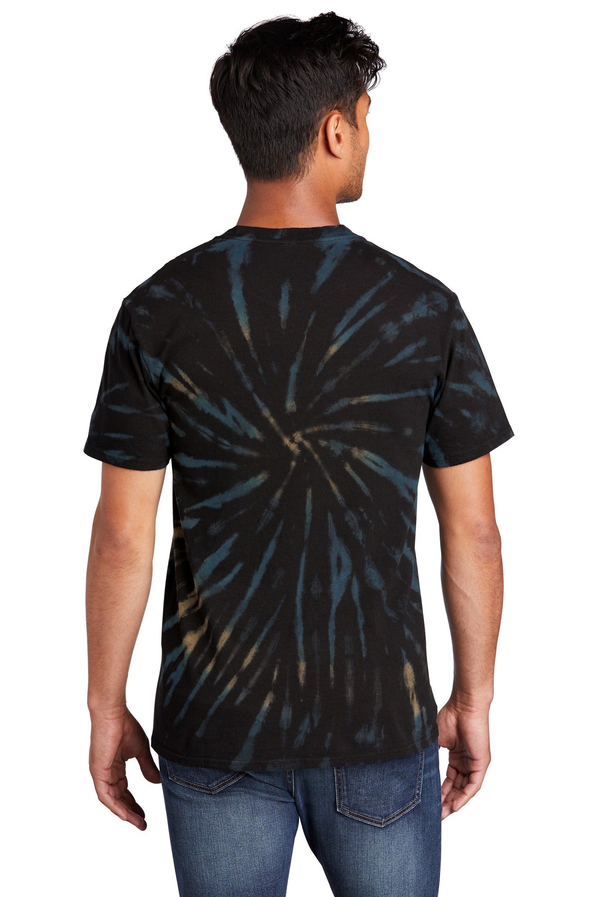 Black Galxy Sp Port & Co Tie-Dye Tee. PC147 plain