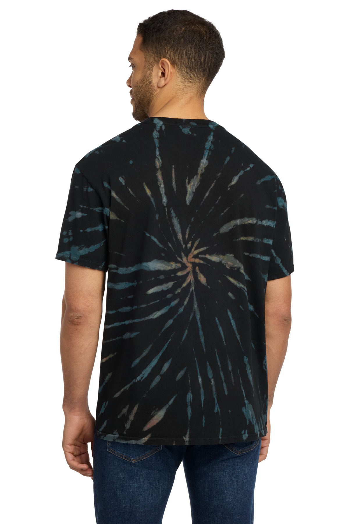 Black Galxy Sp Port & Co Tie-Dye Tee. PC147 plain
