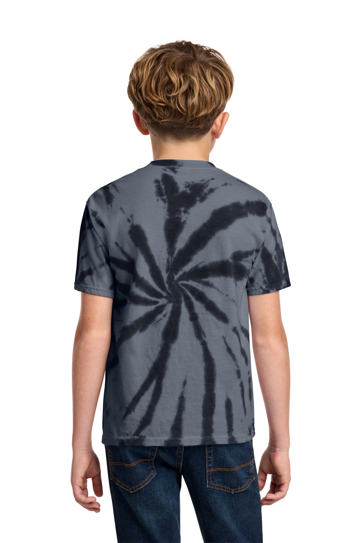 Black Port & Co Youth Tie-Dye Tee. PC147Y plain