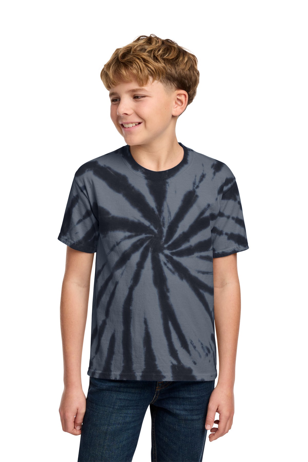 Black Port & Co Youth Tie-Dye Tee. PC147Y plain