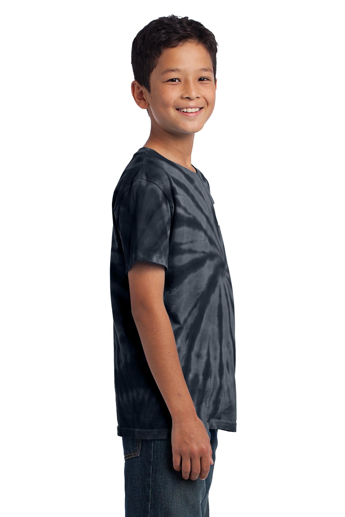 Black Port & Co Youth Tie-Dye Tee. PC147Y