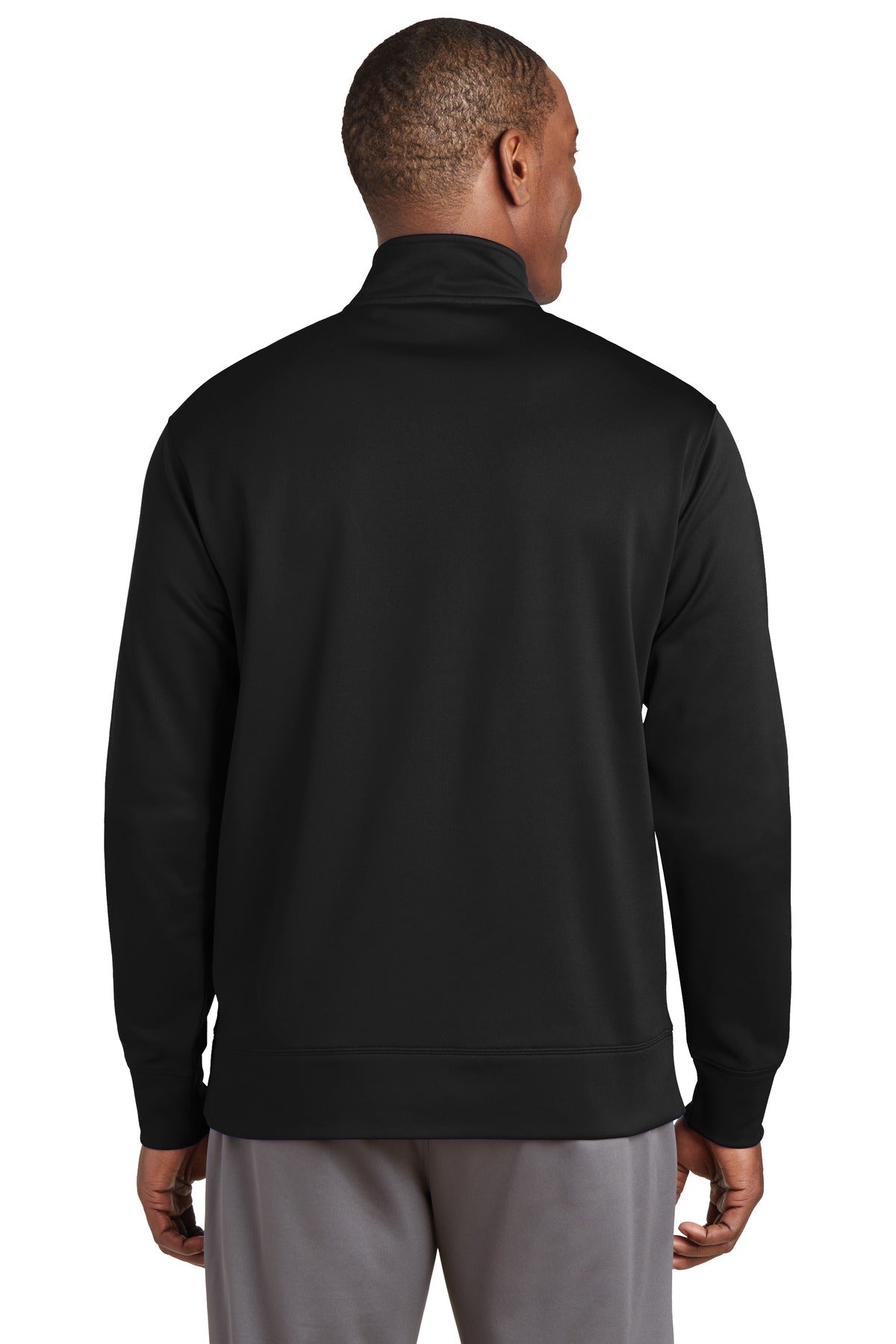 Black Sport-Tek Sport-Wick Fleece Full-Zip Jacket. ST241 plain