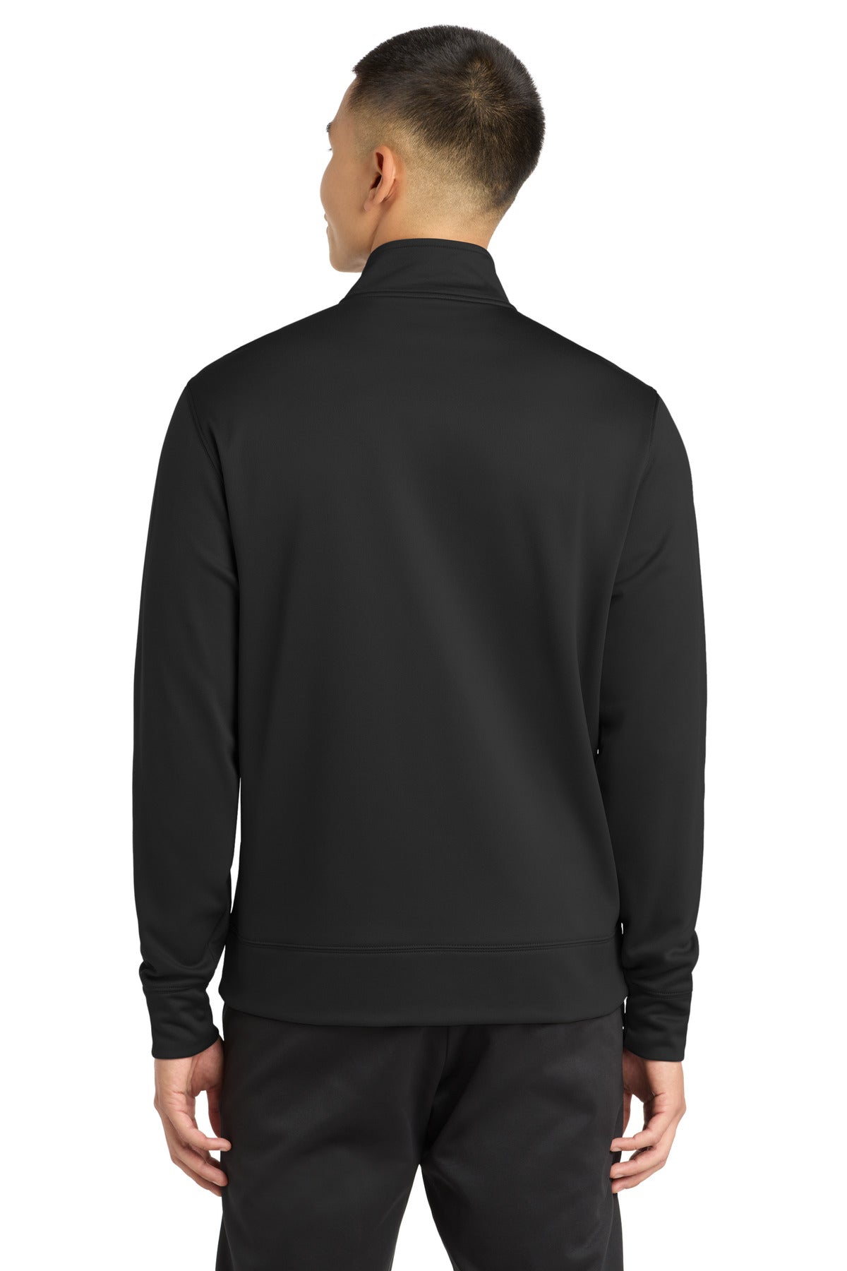Black Sport-Tek Sport-Wick Fleece Full-Zip Jacket. ST241 plain
