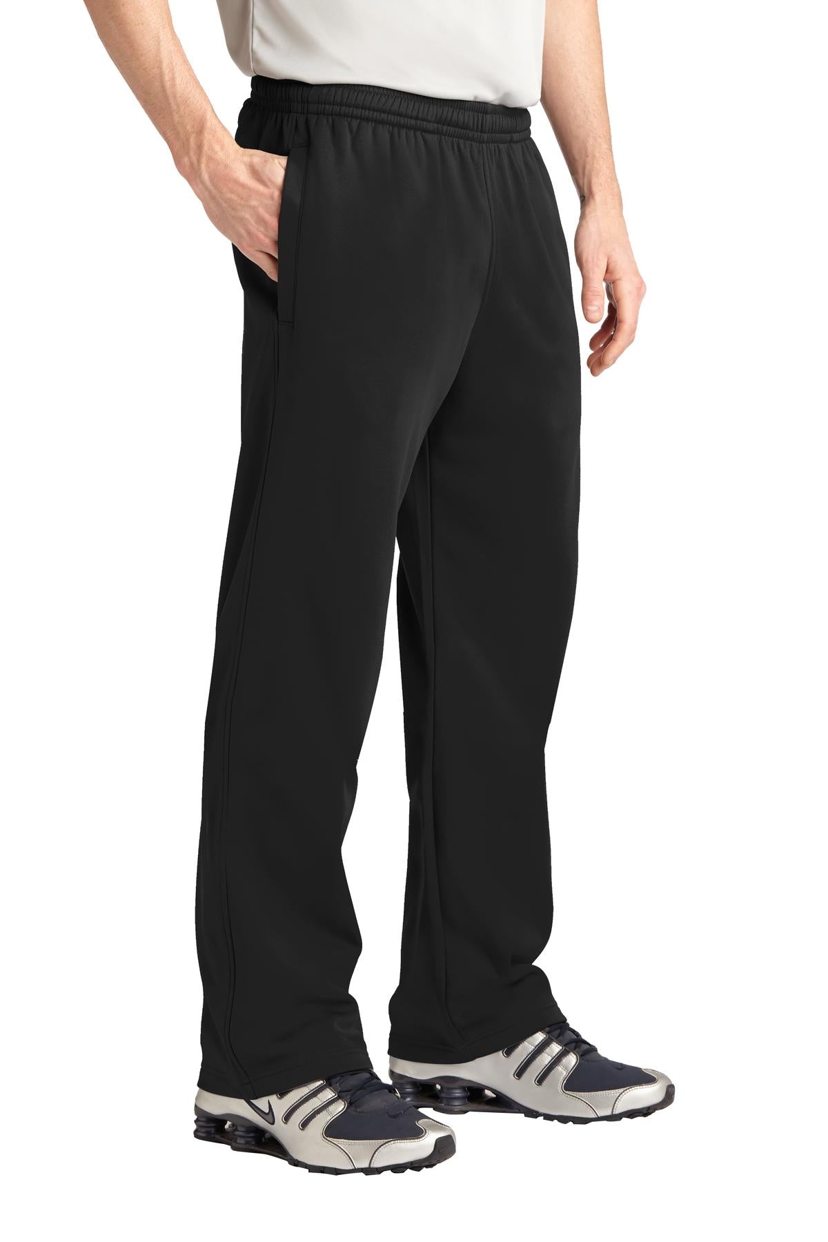 Black Sport-Tek Sport-Wick Fleece Pant. ST237 plain