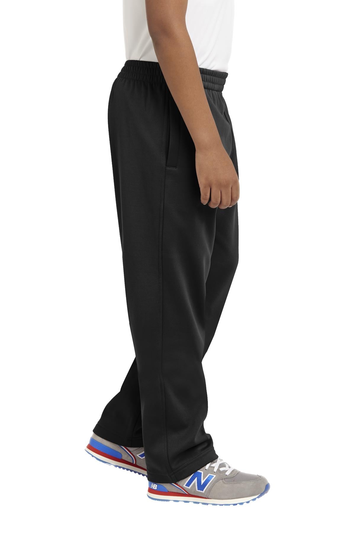 Black Sport-Tek Youth Sport-Wick Fleece Pant. YST237 plain