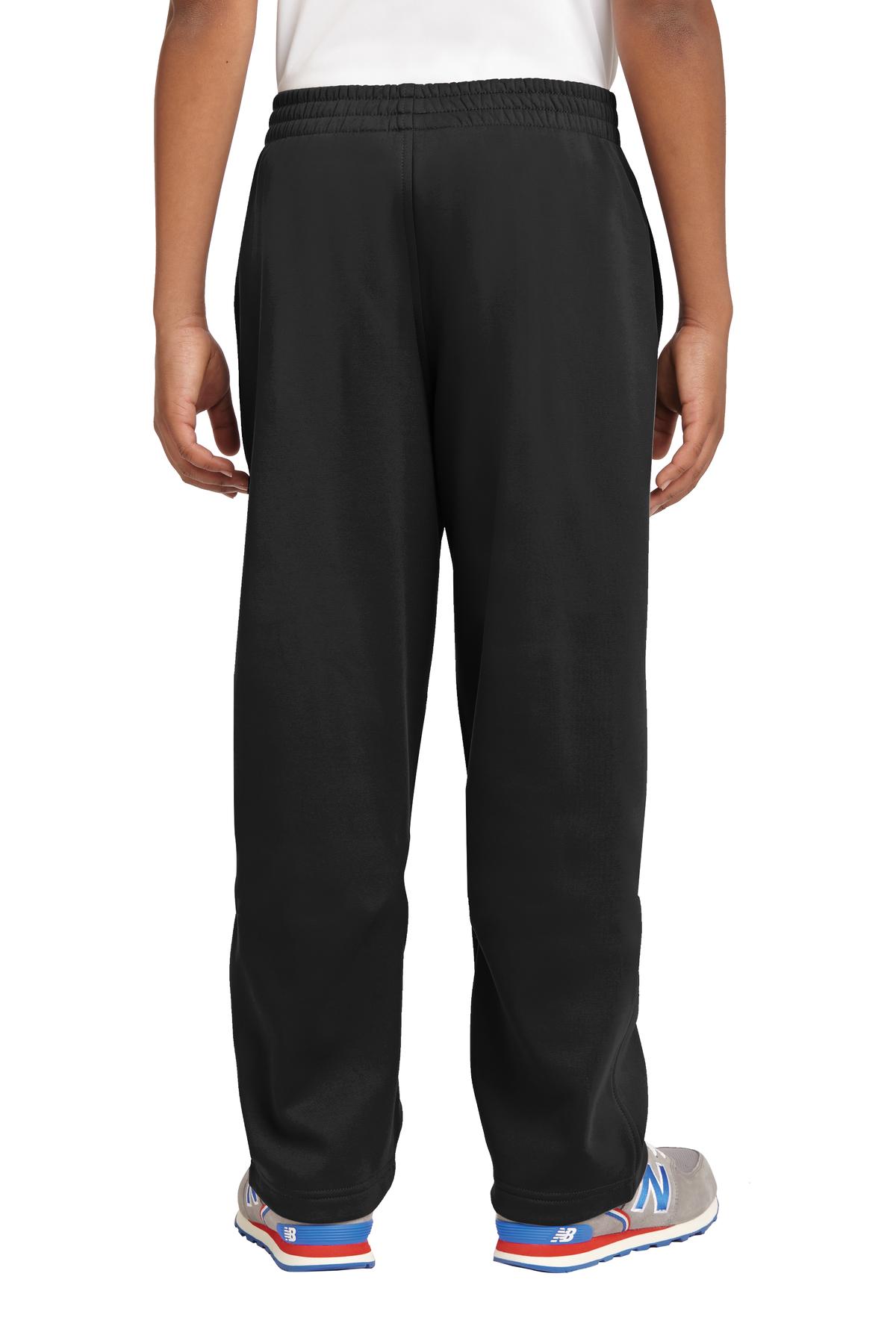 Black Sport-Tek Youth Sport-Wick Fleece Pant. YST237 plain