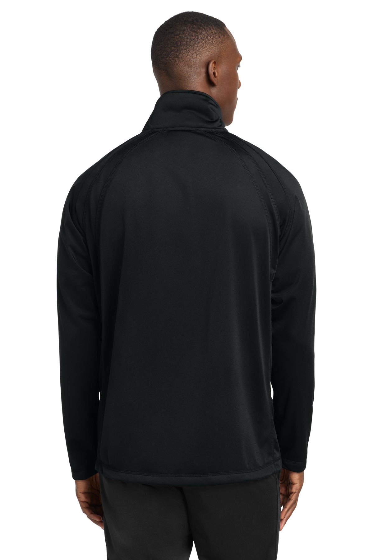 Black/Black Sport-Tek Tricot Track Jacket. JST90 plain