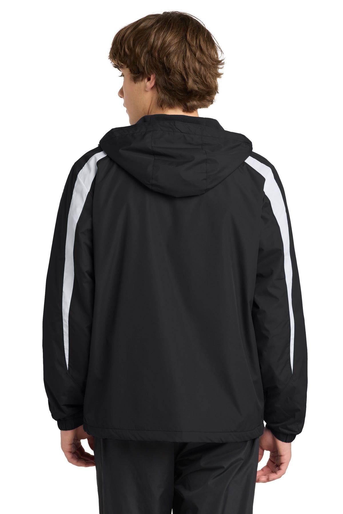Black/White Sport-Tek Fleece-Lined Colorblock Jacket. JST81 plain