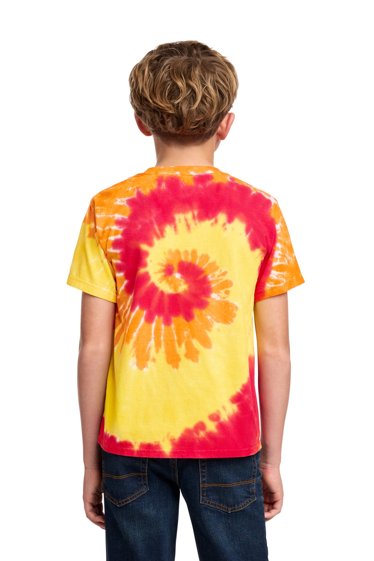Blaze Rainbow Port & Co Youth Tie-Dye Tee. PC147Y plain