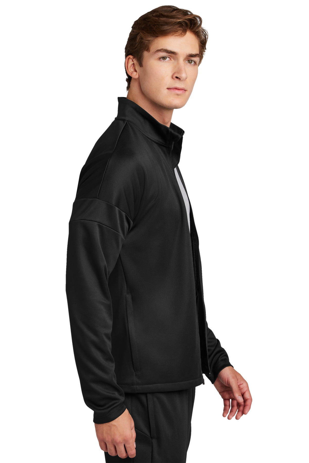 Blk/Blk Sport-Tek Travel Full-Zip Jacket ST800 plain