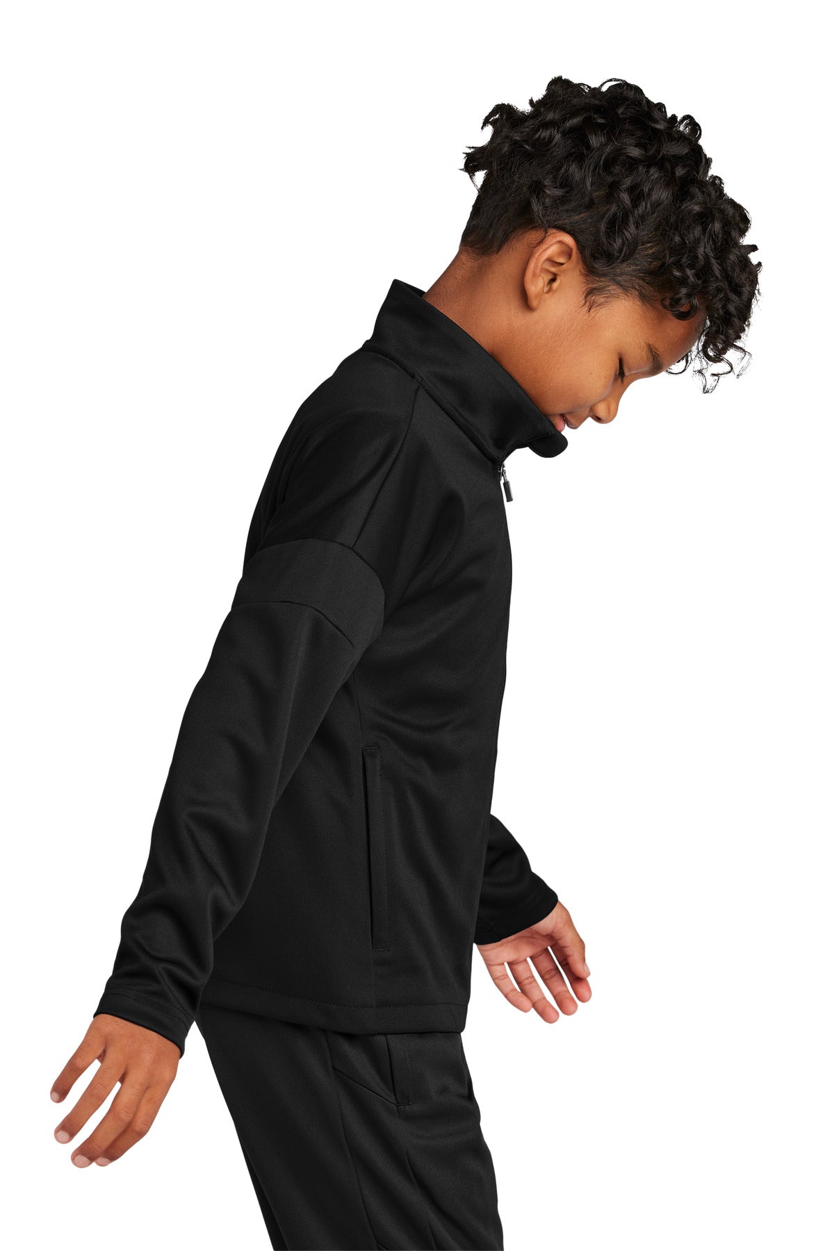 Blk/Blk Sport-Tek Youth Travel Full-Zip Jacket YST800 plain