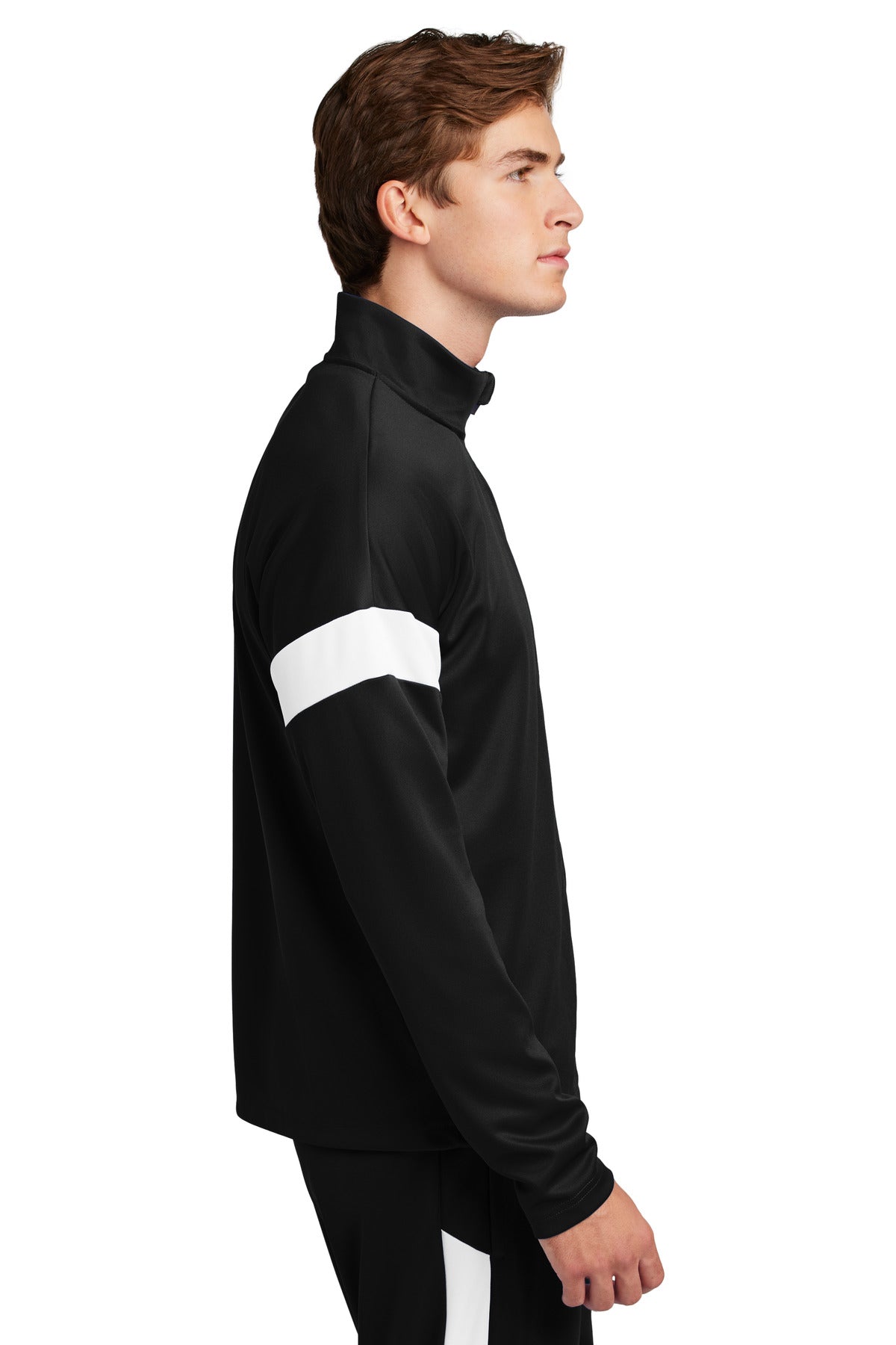 Blk/White Sport-Tek Travel Full-Zip Jacket ST800 plain