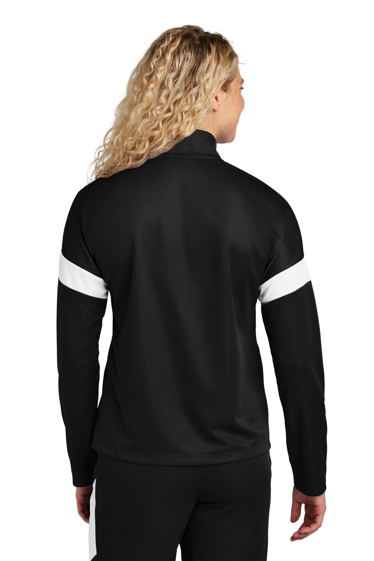 Blk/White Sport-Tek Women's Travel Full-Zip Jacket LST800 plain