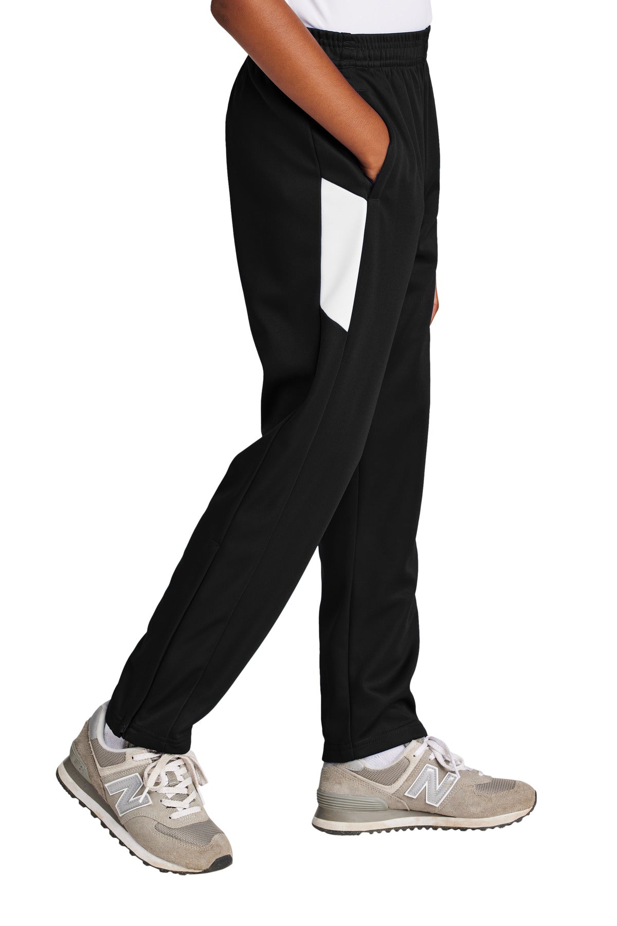Blk/White Sport-Tek Youth Travel Pant YPST800