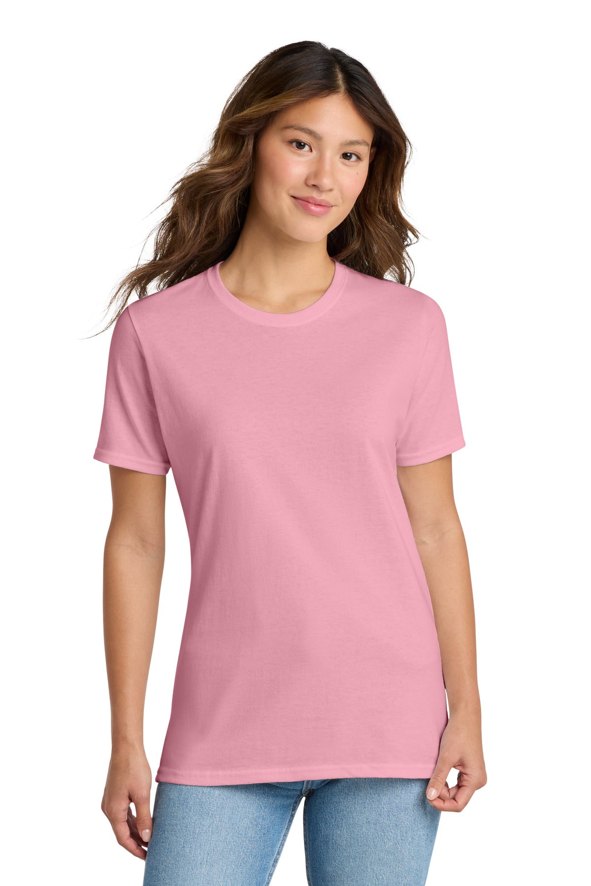 Candy Pink Port & Co Women's Core Cotton Tee. LPC54 plain