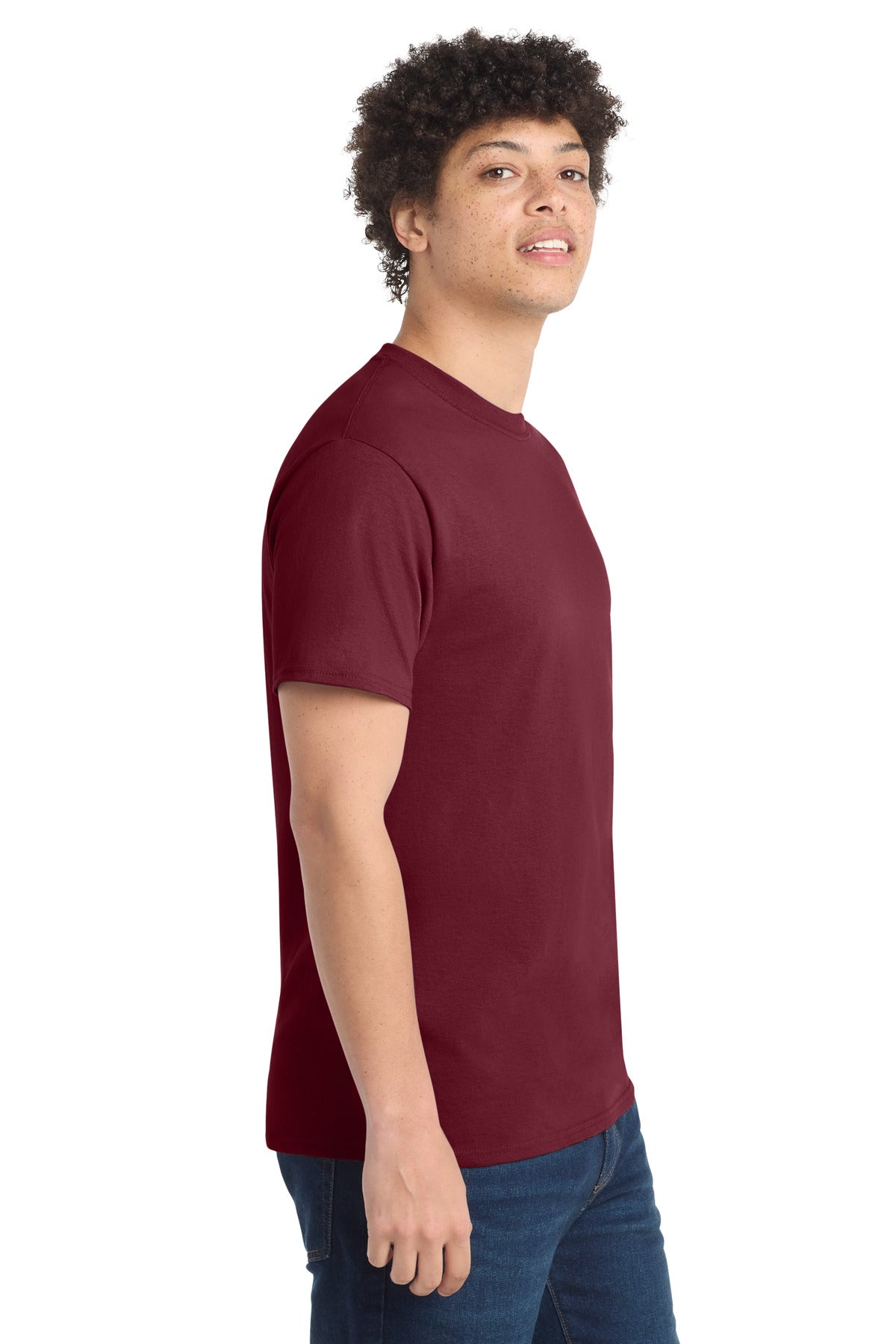 Cardinal Port & Co Core Cotton Tee. PC54 plain