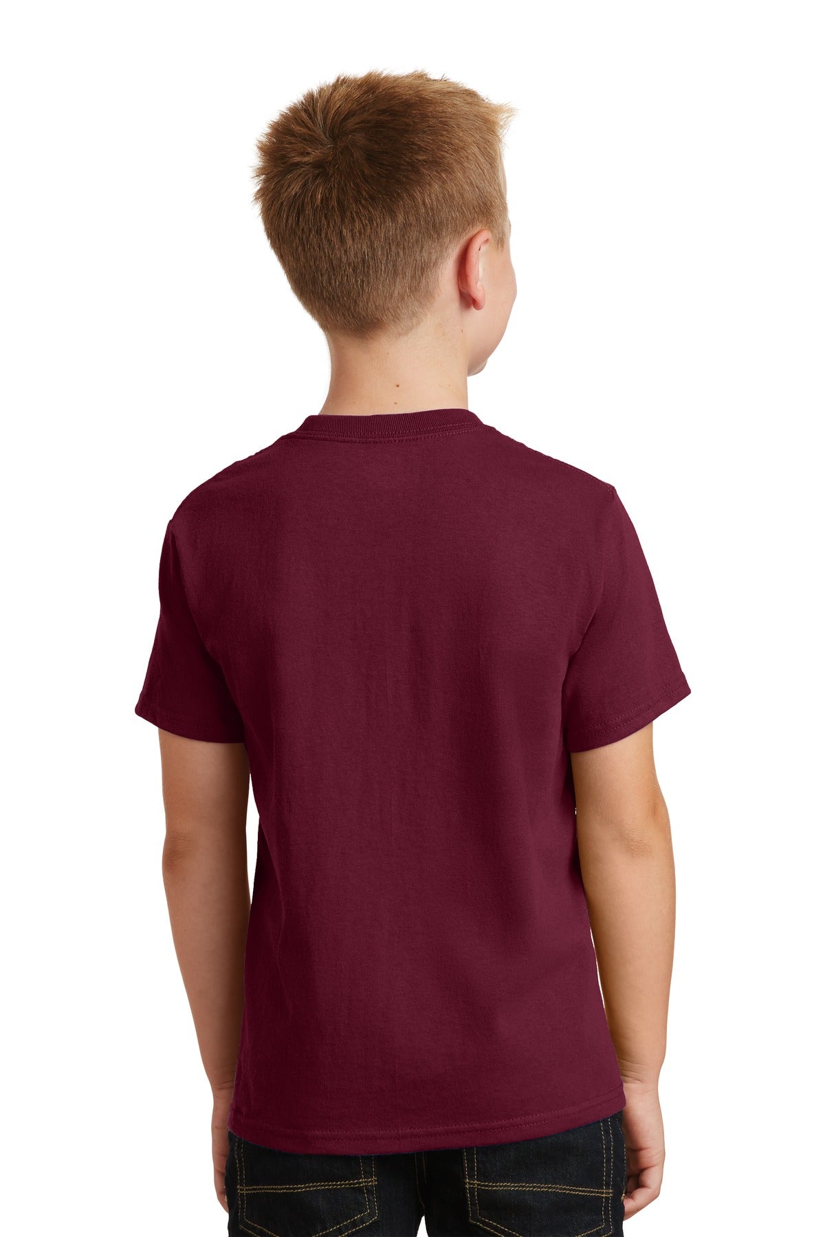 Cardinal Port & Co Youth Core Cotton Tee. PC54Y plain