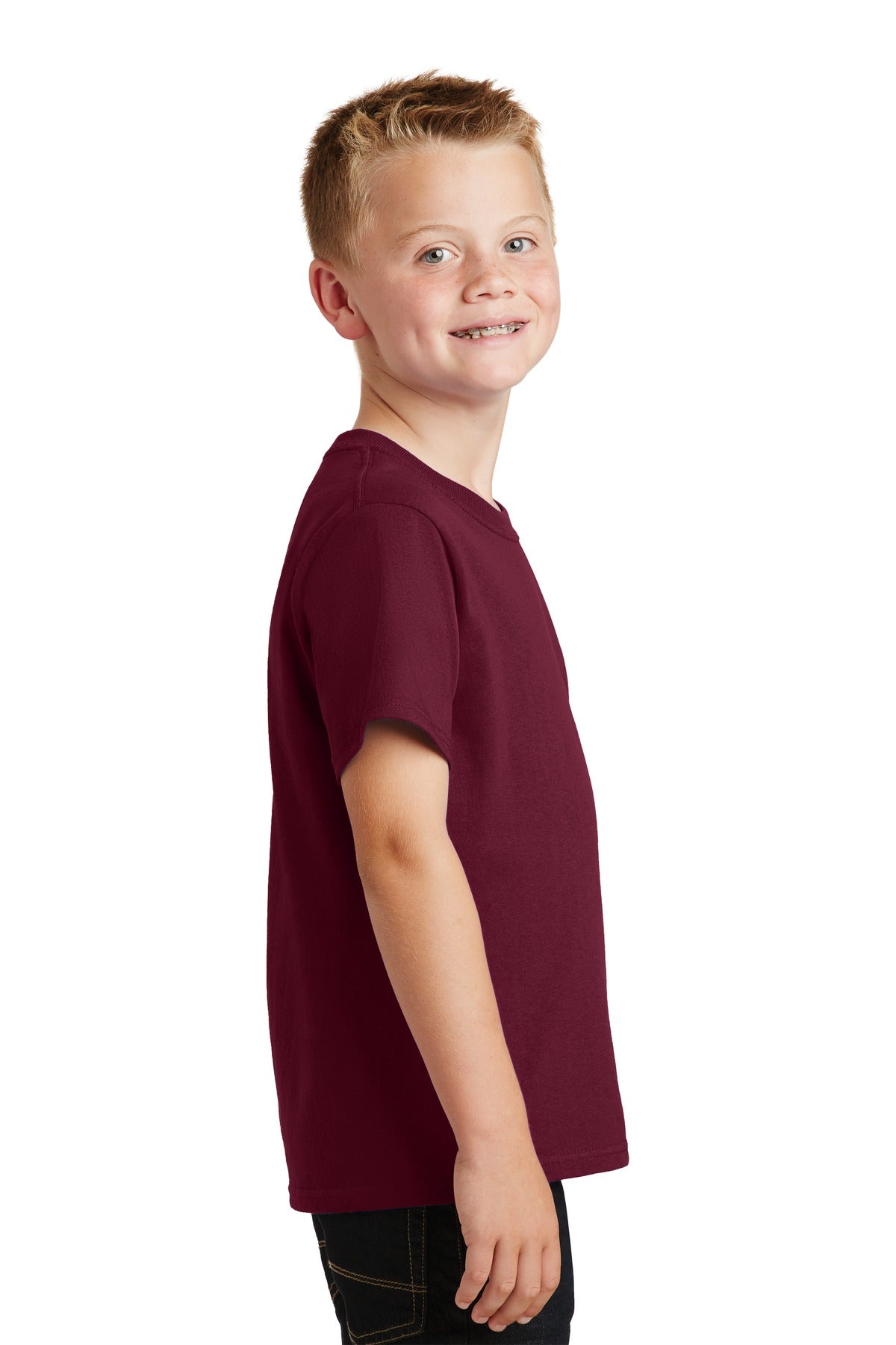 Cardinal Port & Co Youth Core Cotton Tee. PC54Y