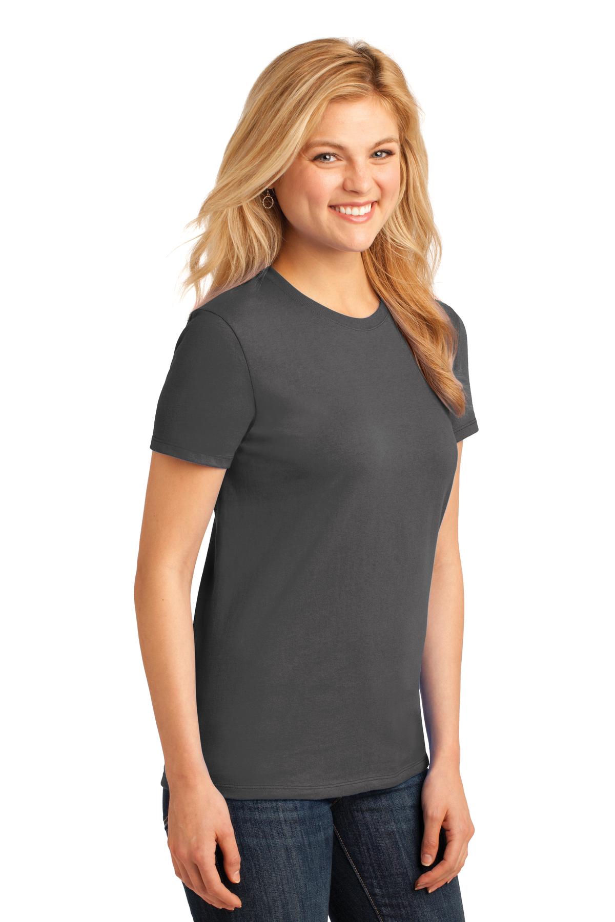 Charcoal Port & Co Women's Core Cotton Tee. LPC54 plain