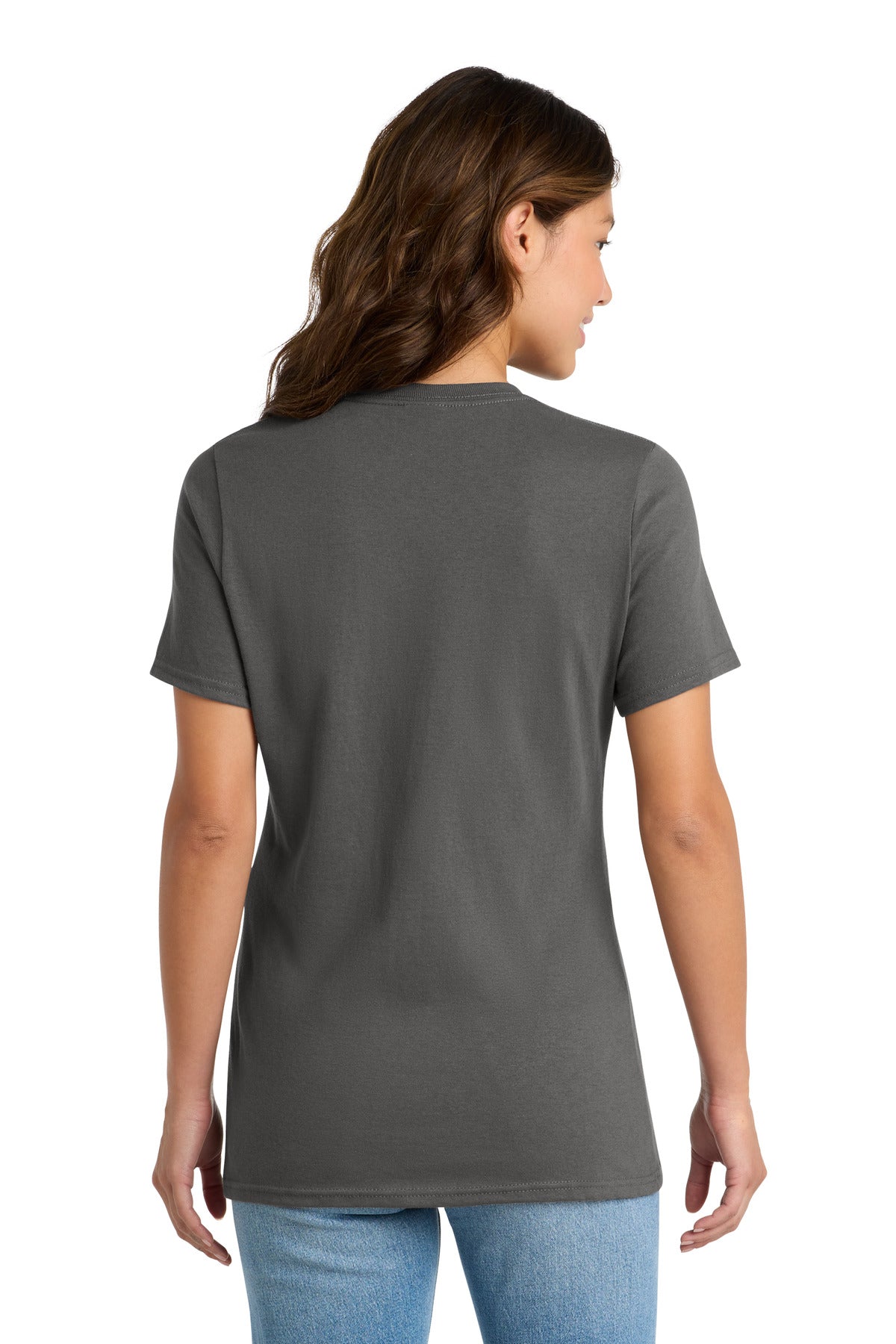 Charcoal Port & Co Women's Core Cotton Tee. LPC54 plain