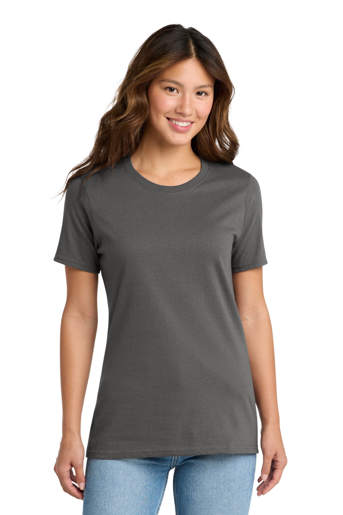 Charcoal Port & Co Women's Core Cotton Tee. LPC54 plain