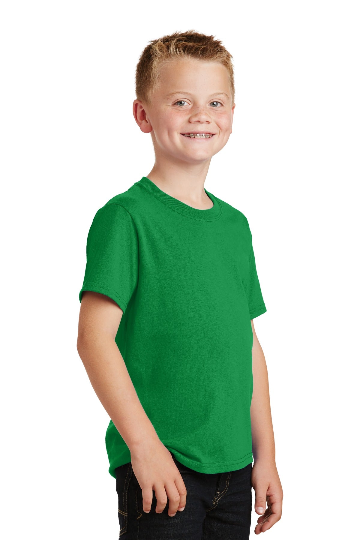 Clover Green Port & Co Youth Core Cotton Tee. PC54Y plain
