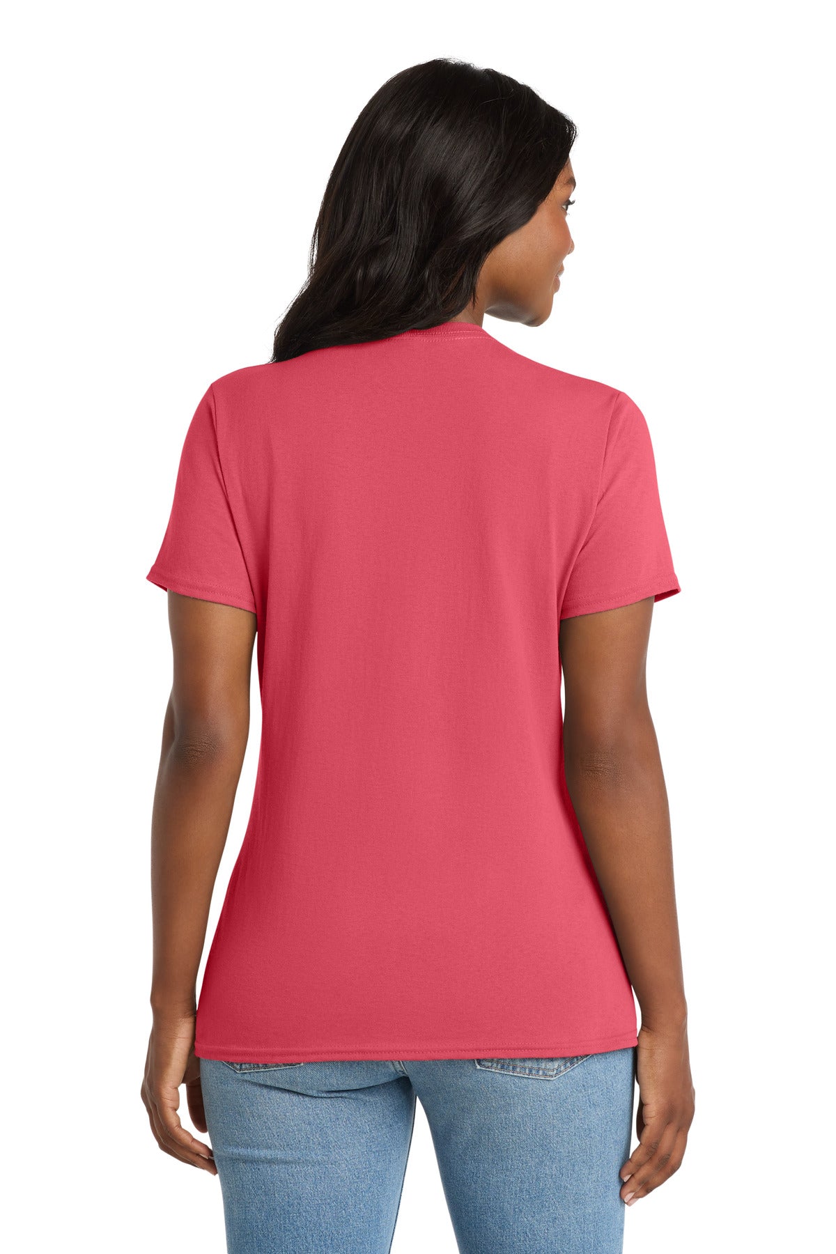 Coral Port & Co Women's Core Cotton V-Neck Tee. LPC54V plain