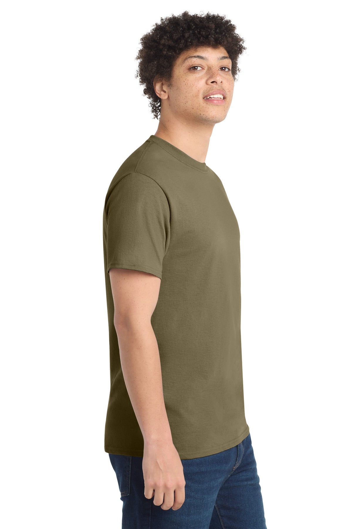 Coyote Brown Port & Co Core Cotton Tee. PC54 plain