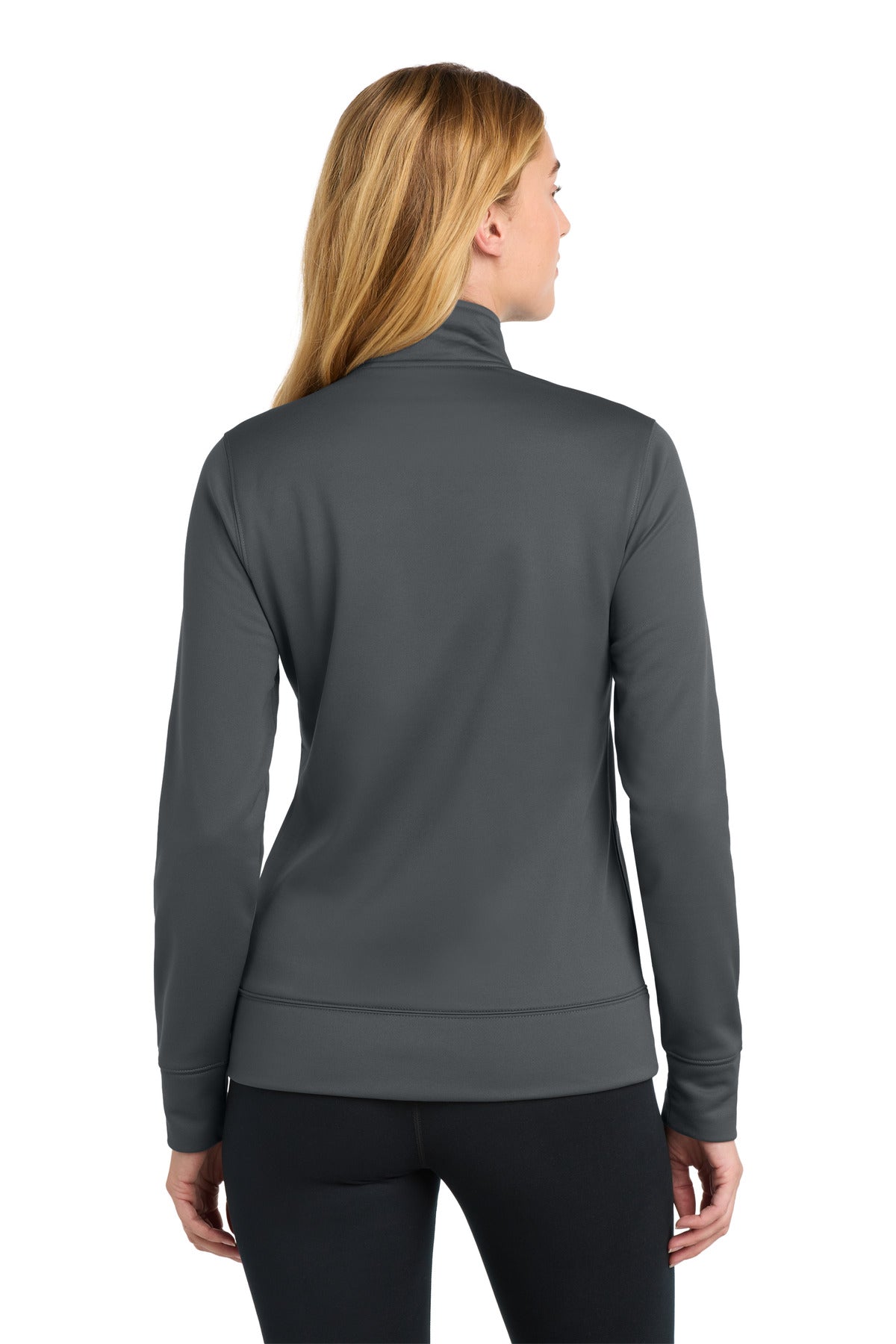 Dark Smk Grey Sport-Tek Women's Sport-Wick Fleece Full-Zip Jacket. LST241 plain