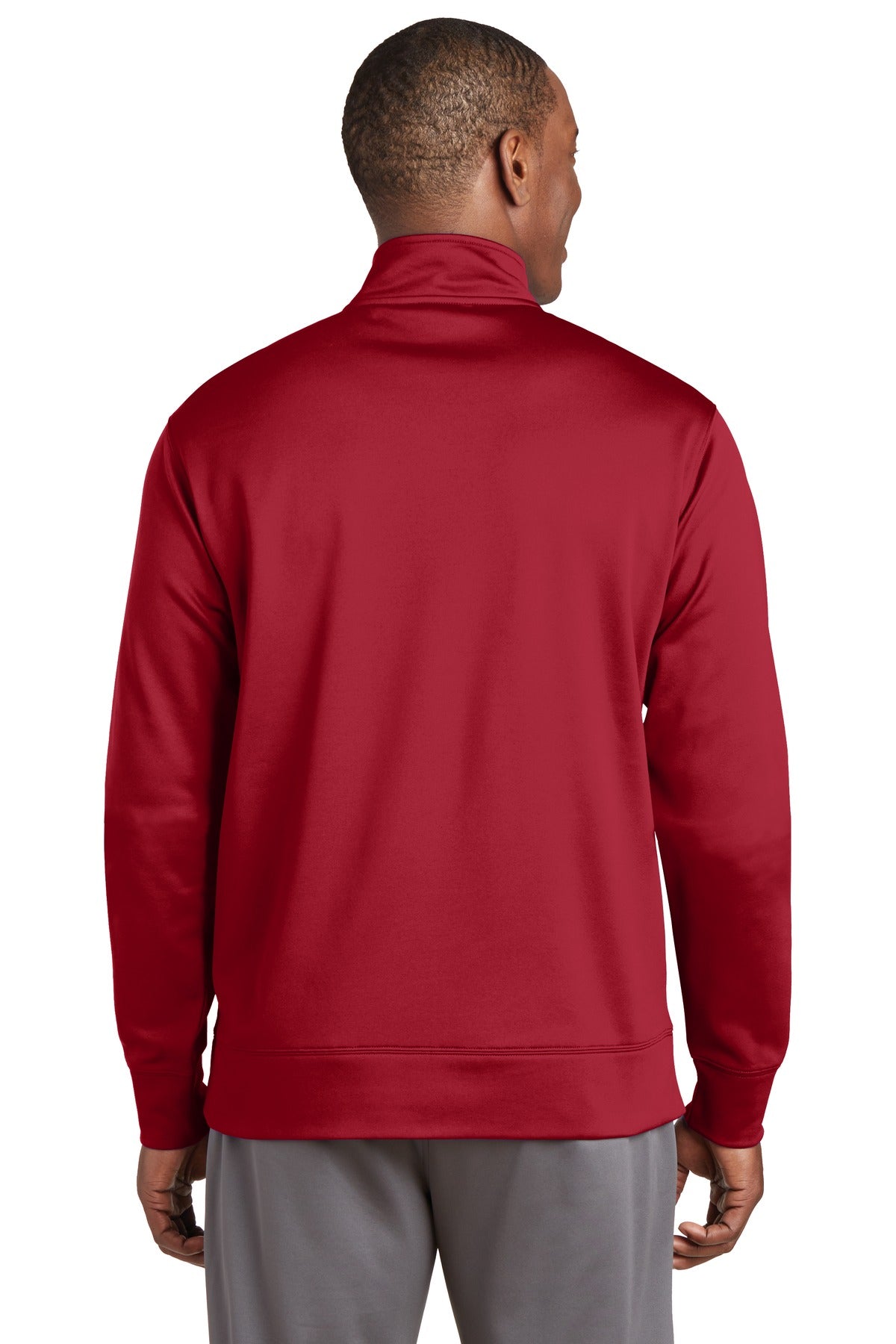 Deep Red Sport-Tek Sport-Wick Fleece Full-Zip Jacket. ST241 plain
