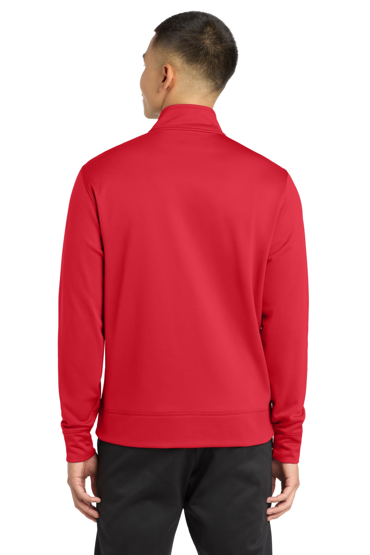 Deep Red Sport-Tek Sport-Wick Fleece Full-Zip Jacket. ST241 plain
