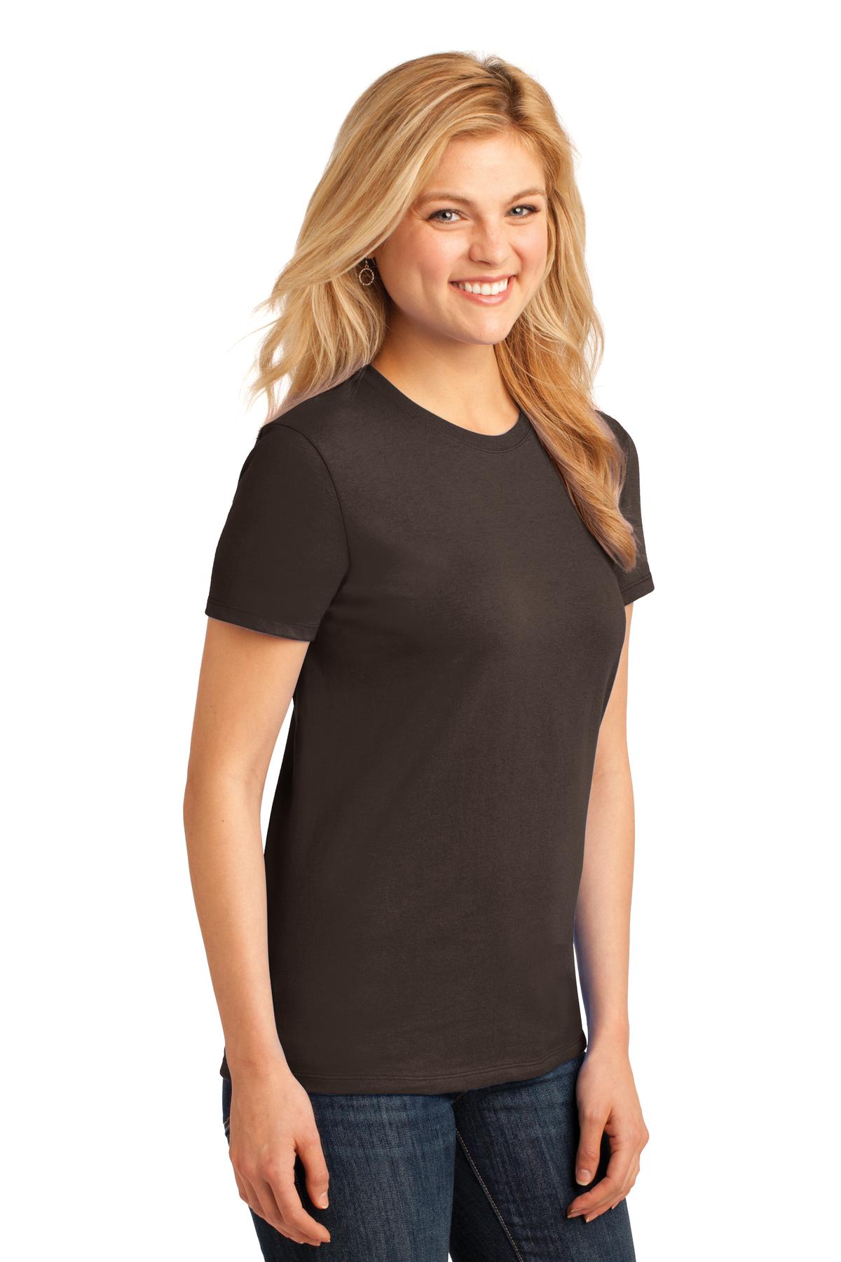 Dk Choc Brown Port & Co Women's Core Cotton Tee. LPC54 plain