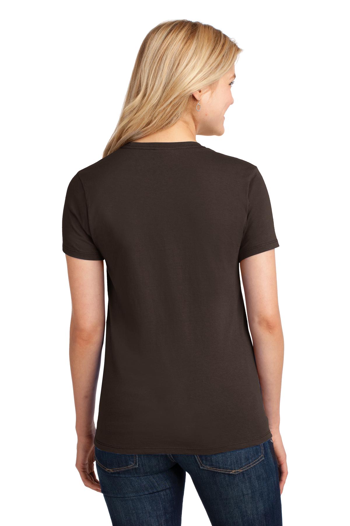 Dk Choc Brown Port & Co Women's Core Cotton Tee. LPC54 plain