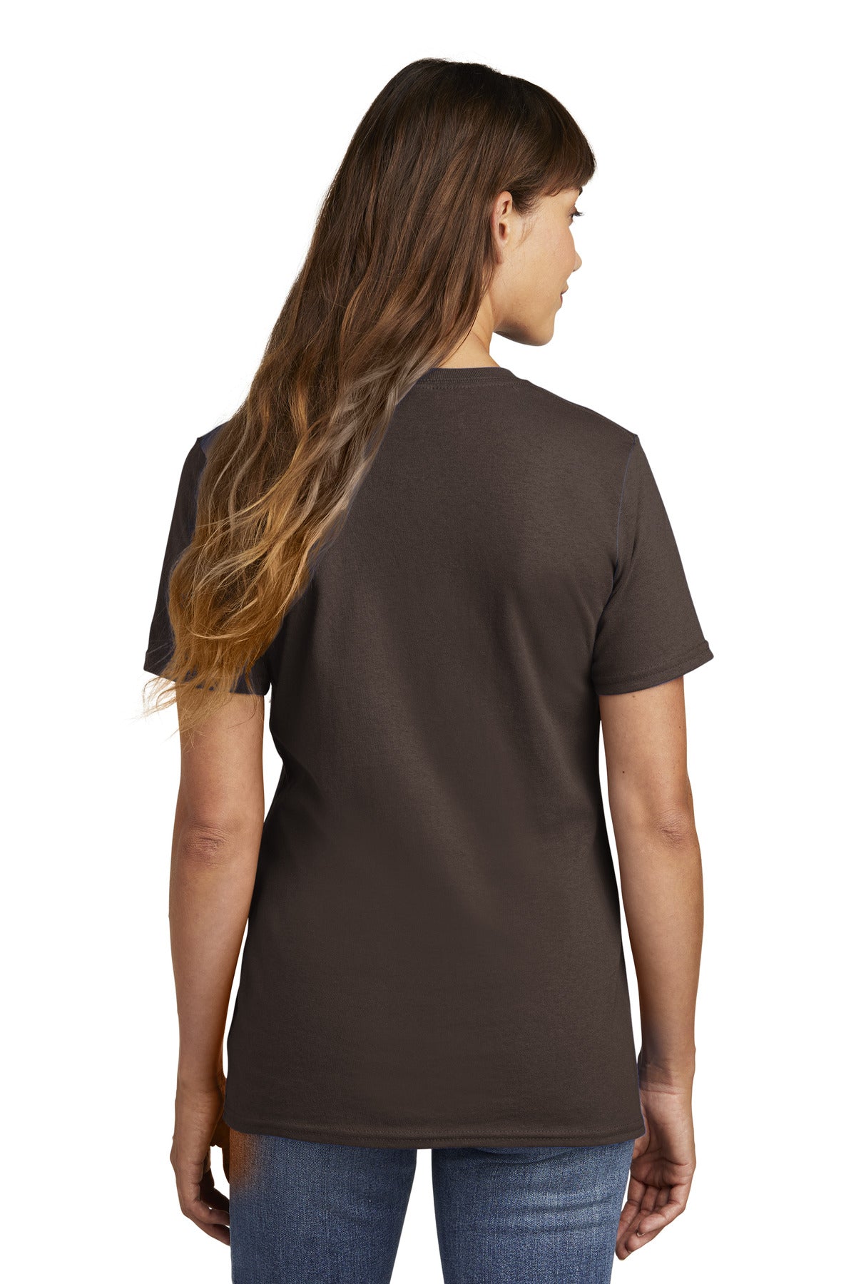 Dk Choc Brown Port & Co Women's Core Cotton Tee. LPC54 plain